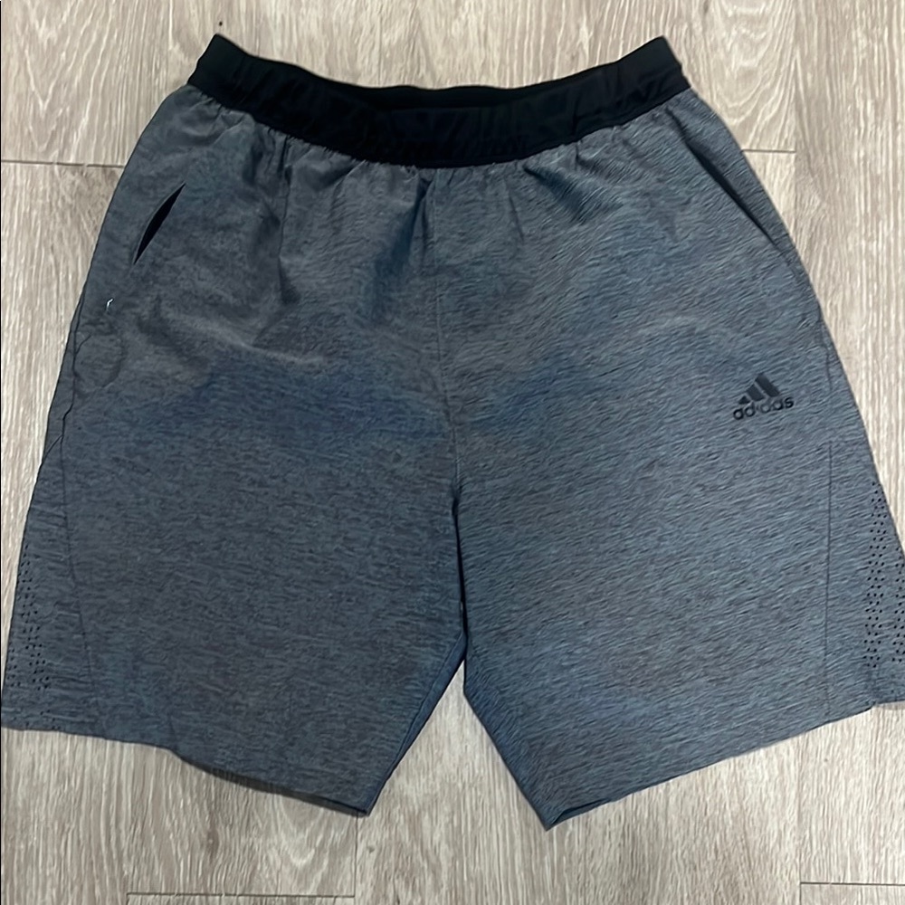 adidas Men's Dark Gray Performance Training Shorts with Black Waistband